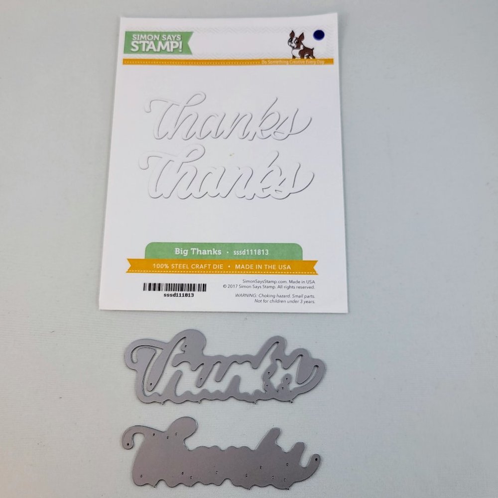 Wafer Dies Big Thanks Shadow Simon Says Stamp Die Paper Crafts Card Making Scrap